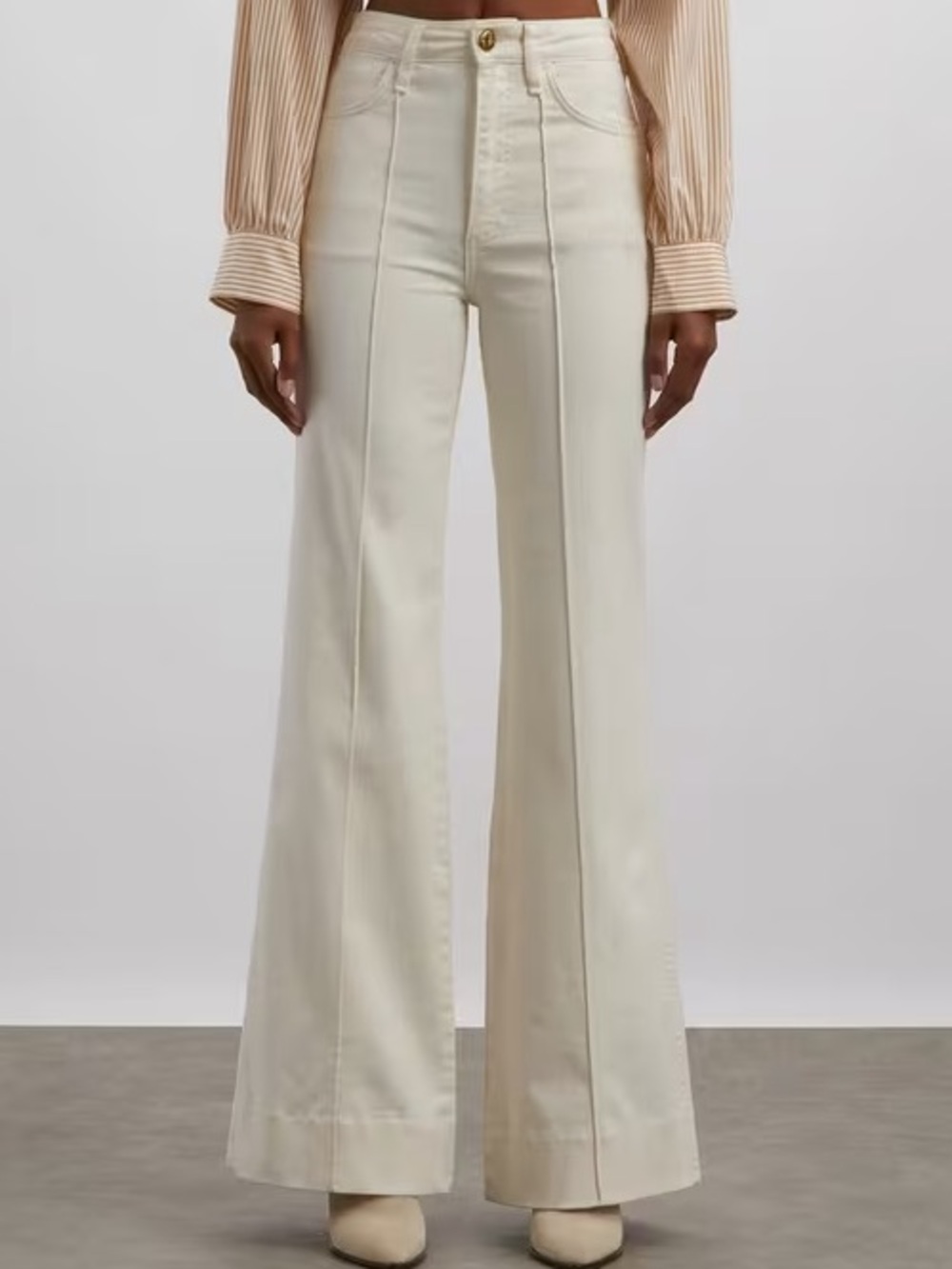 Rag & Bone Ecru Skylar Wide Leg Flare Jeans